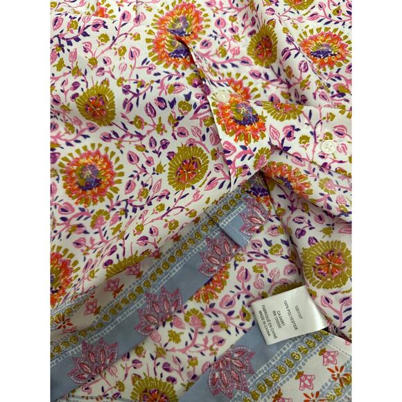 Anthropologie MAISON d’Amélie Button-Down Short-Sleeve Floral Blouse Size XS - Picture 4 of 4